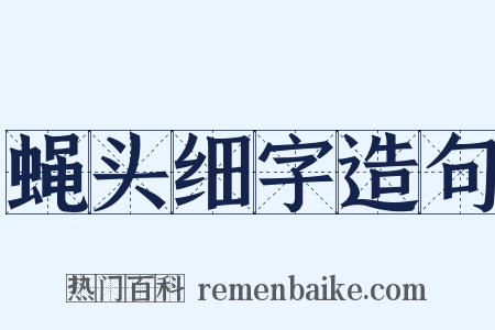 蝇头细字造句是什么意思的图片